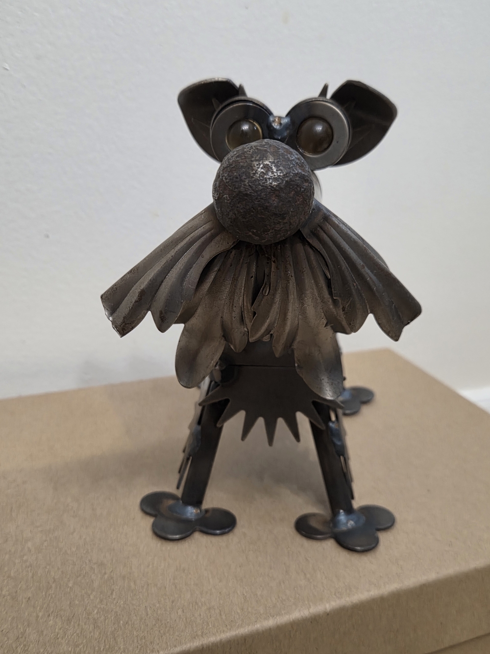 Yard Birds Metal Dog Sculpture - Industrial Silver Home Accent - Picture 7 of 10